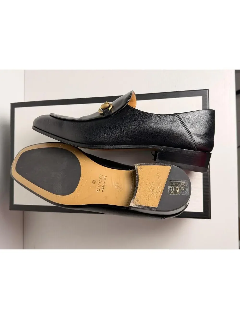 Gucci Men's Classic Horsebit Leather Loafers Black SZ 8